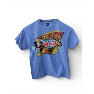 Disney Gray Mickey Las Vegas Graphic Short Sleeve T-Shirt Small